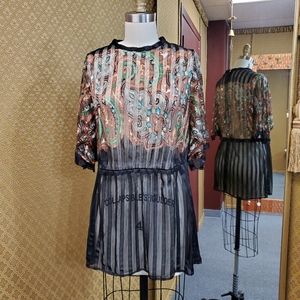 Vintage Sheer Striped Tunic